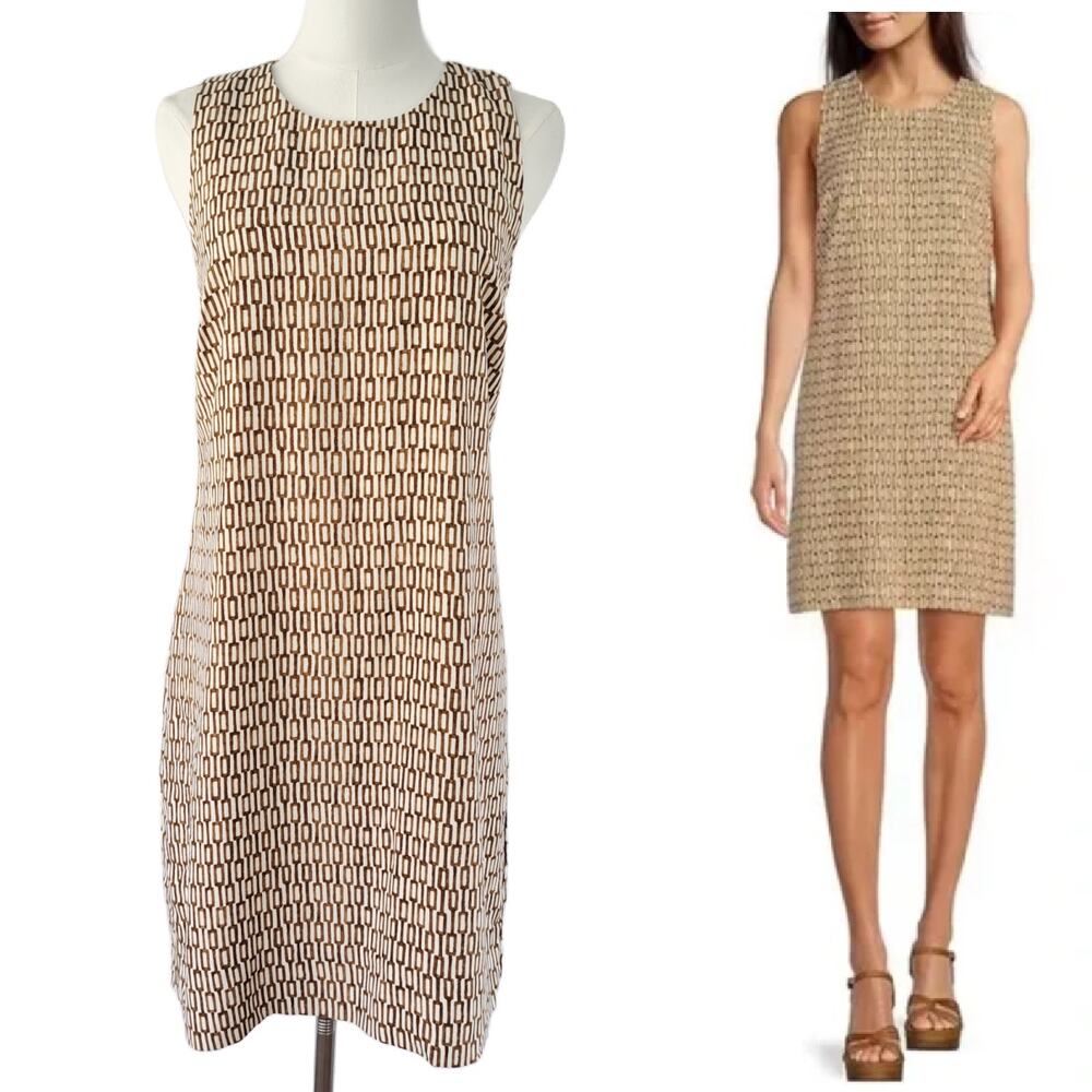 TOMMY BAHAMA Island Key Brown Sugar Silk Sleeveless Shift Dress XS